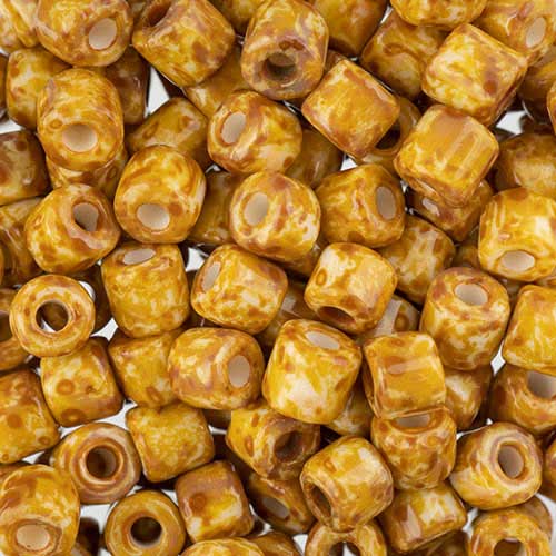 Czech Glass Beads - 4.5mm Rola - Chalk White Travertine (tube)