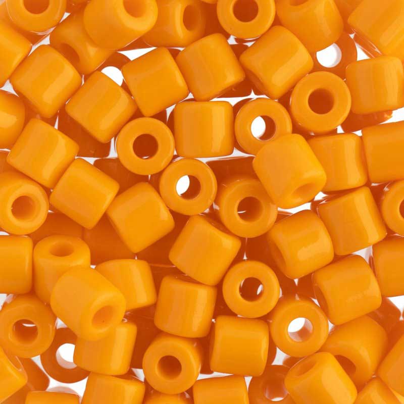 Czech Glass Beads - 6.2mm Rola - Opaque Light Orange (tube)