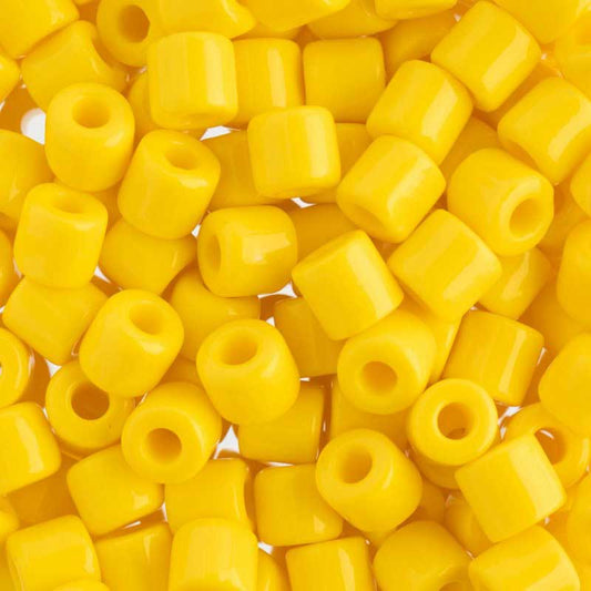 Czech Glass Beads - 6.2mm Rola - Opaque Yellow (tube)