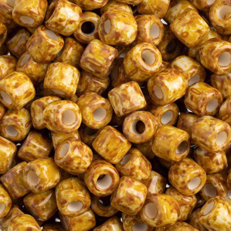 Czech Glass Beads - 6.2mm Rola - Chalk White Travertine (tube)