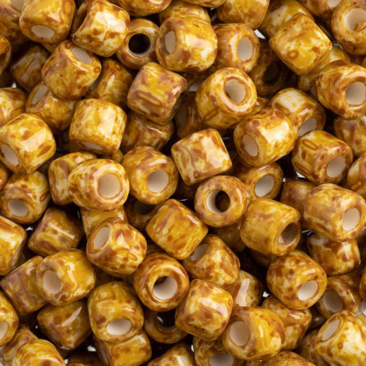 Czech Glass Beads - 6.2mm Rola - Chalk White Travertine (tube)