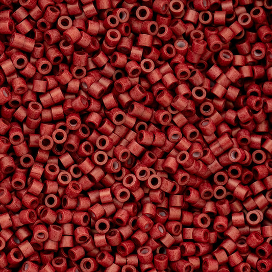 Cylin Bead - 11/0 - Dark Red Maroon Metallic Matte (25g)
