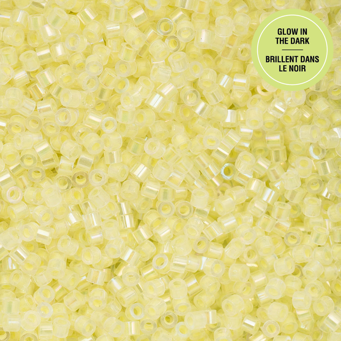 Cylin Bead - 11/0 - Glow in Dark AB - Yellow (25g)