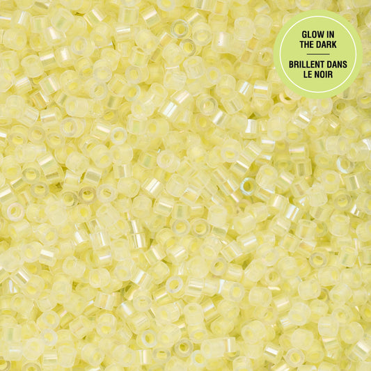Cylin Bead - 11/0 - Glow in Dark AB - Yellow (25g)