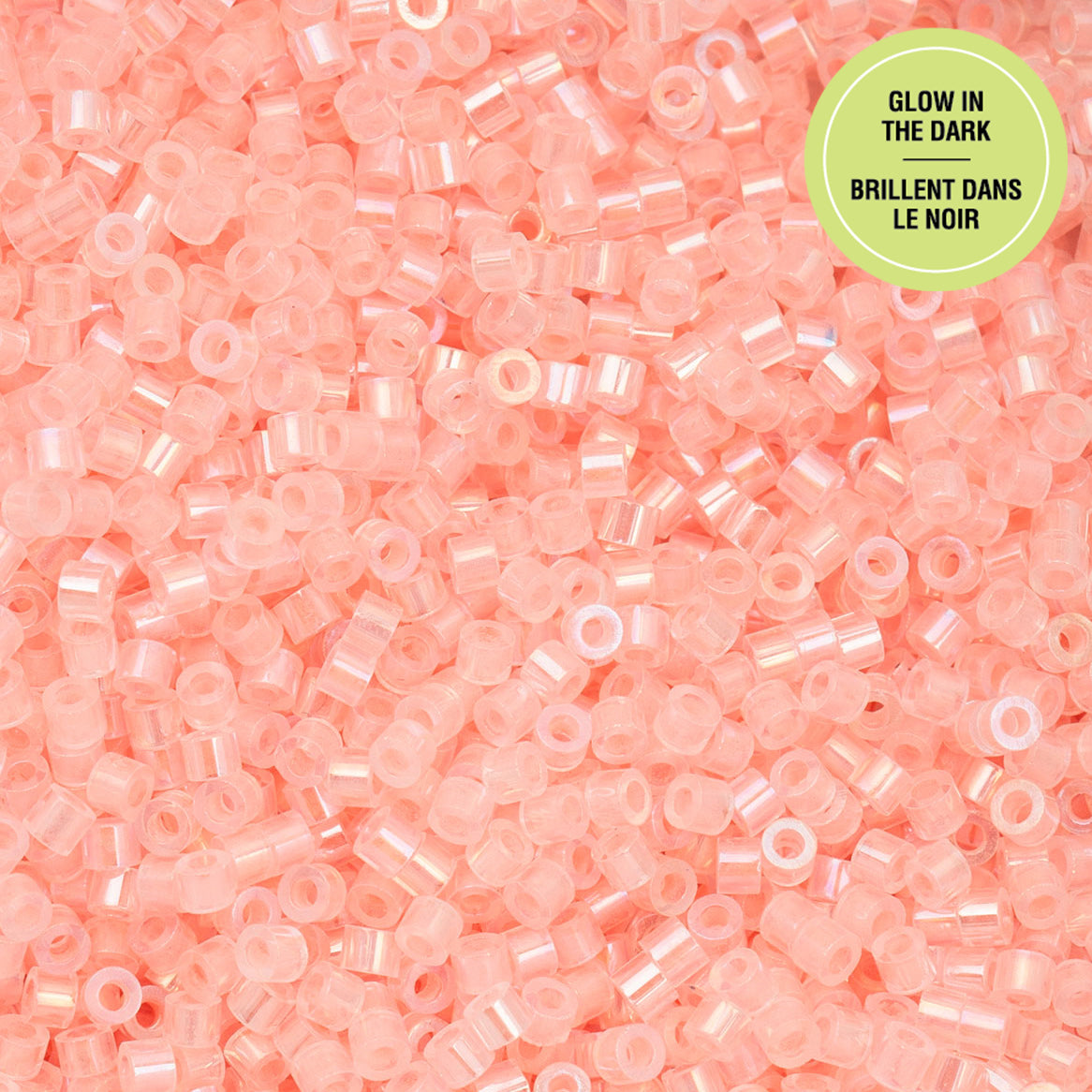 Cylin Bead - 11/0 - Glow in Dark AB - Coral (25g)
