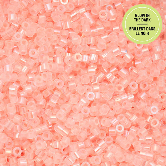 Cylin Bead - 11/0 - Glow in Dark AB - Coral (25g)
