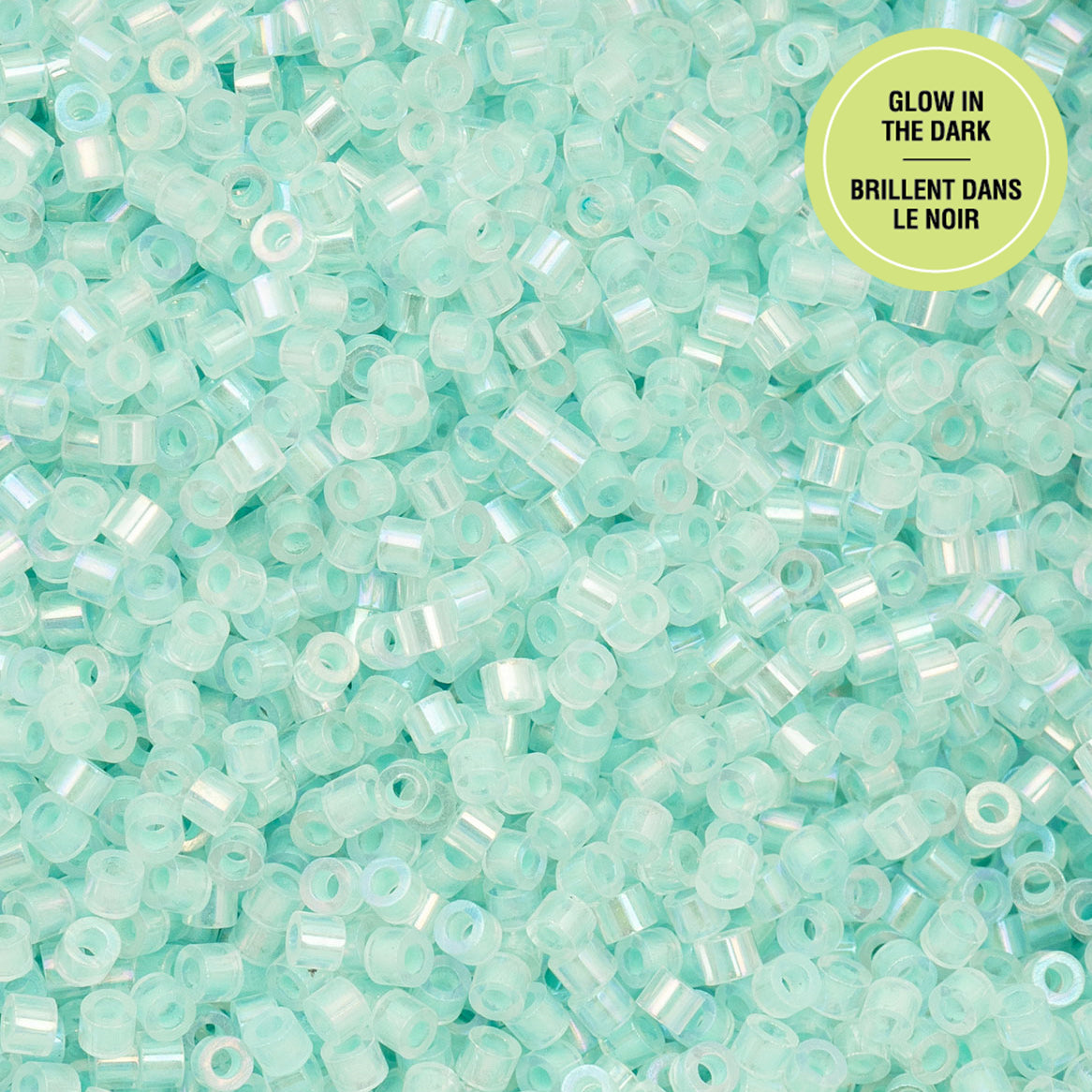 Cylin Bead - 11/0 - Glow in Dark AB - Turquoise (25g)