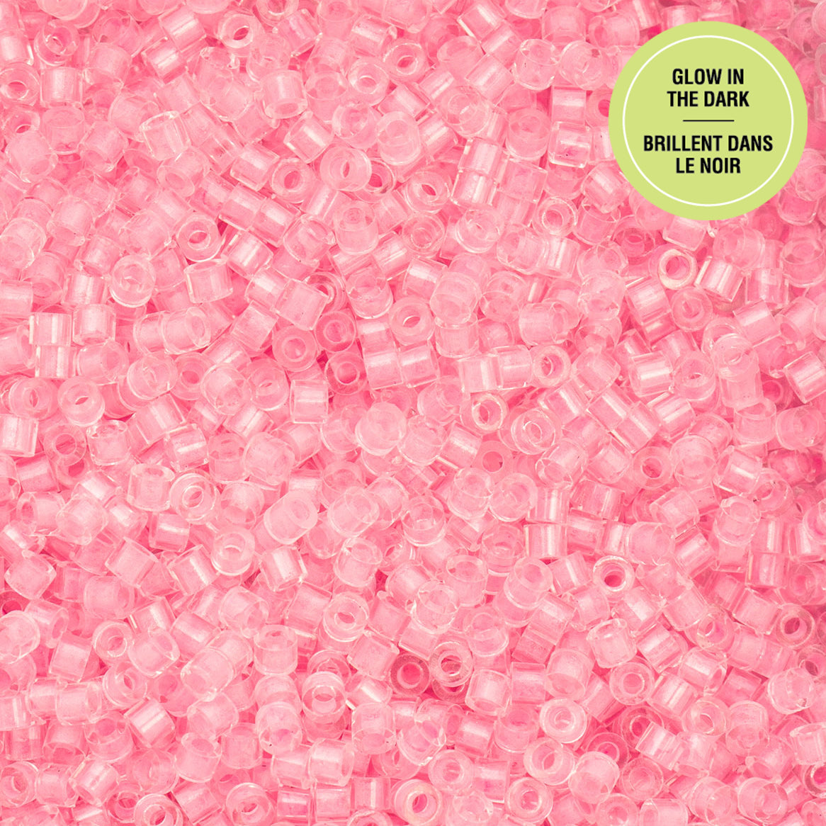 Cylin Bead - 11/0 - Glow in Dark - Pink Neon (25g)