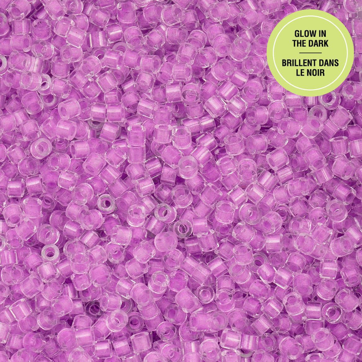 Cylin Bead - 11/0 - Glow in Dark - Purple (25g)