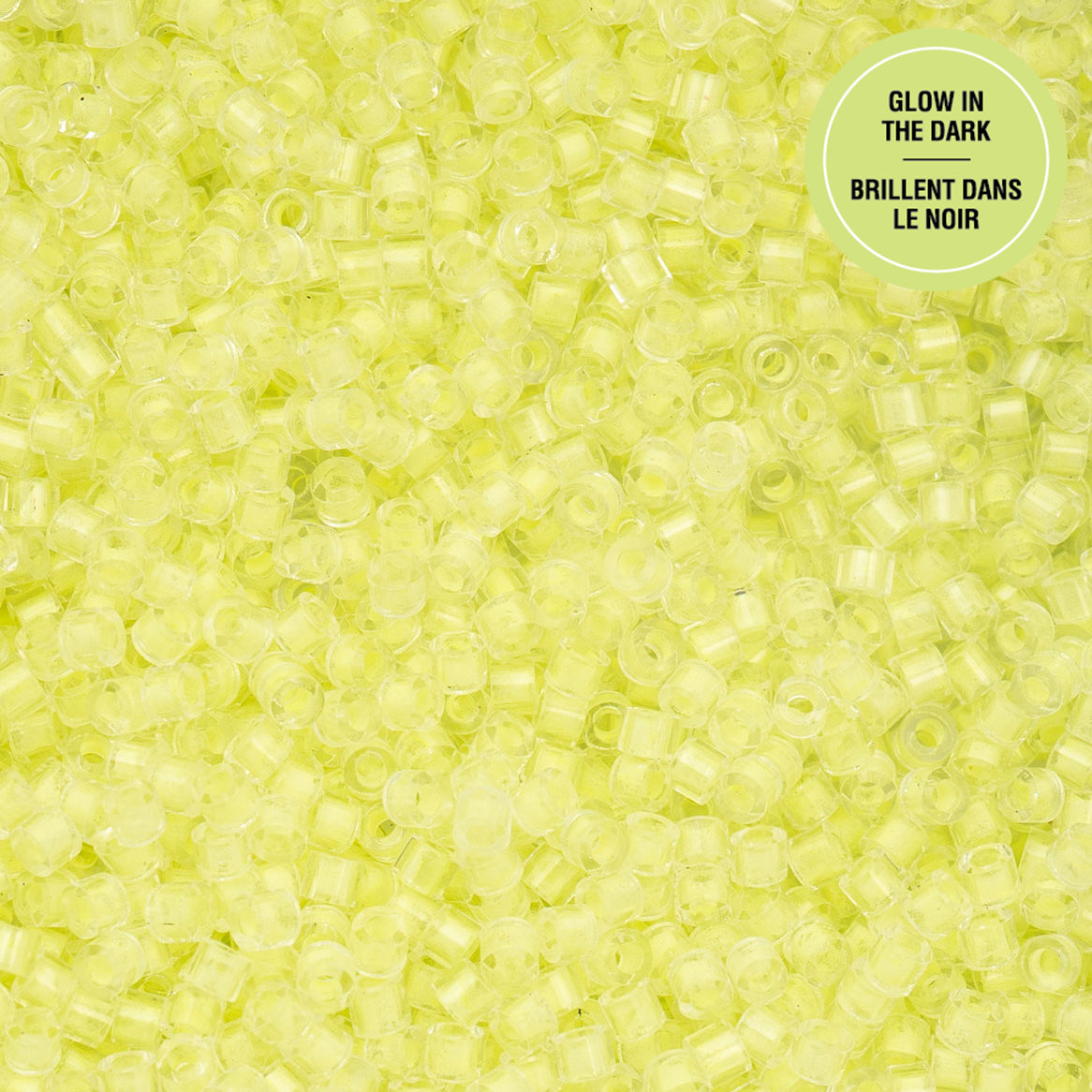 Cylin Bead - 11/0 - Glow in Dark - Yellow Neon (25g)