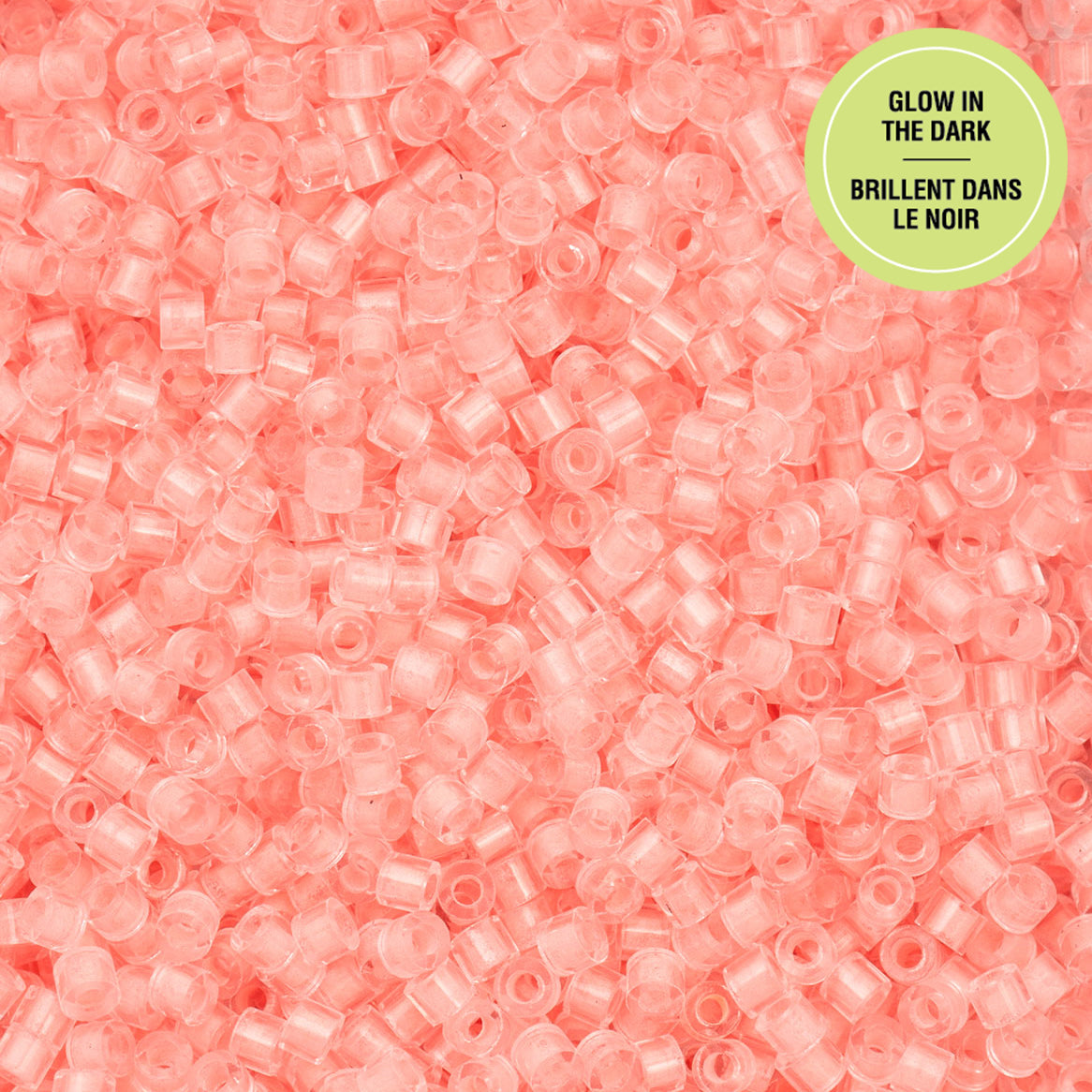 Cylin Bead - 11/0 - Glow in Dark - Coral (25g)