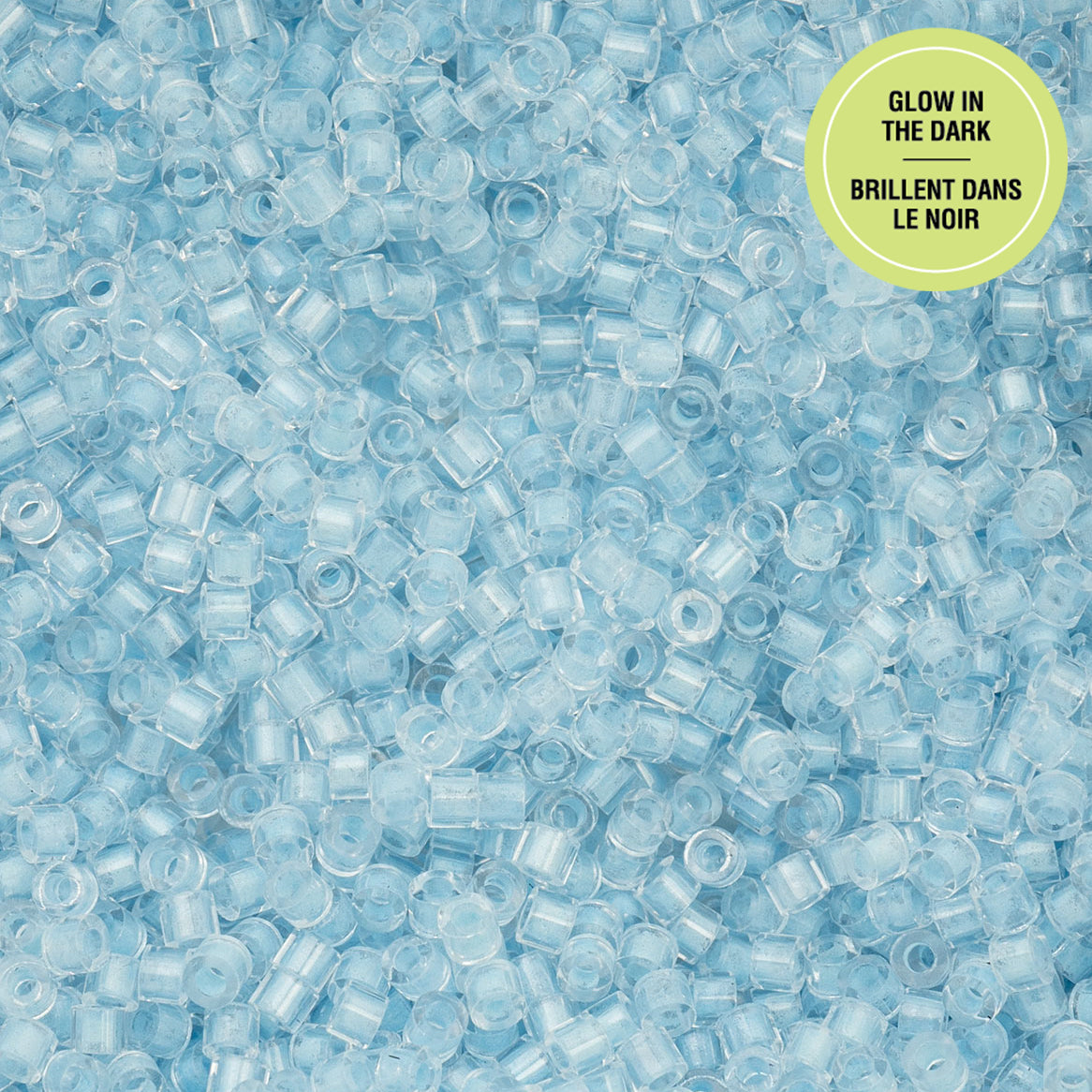 Cylin Bead - 11/0 - Glow in Dark - Blue (25g)