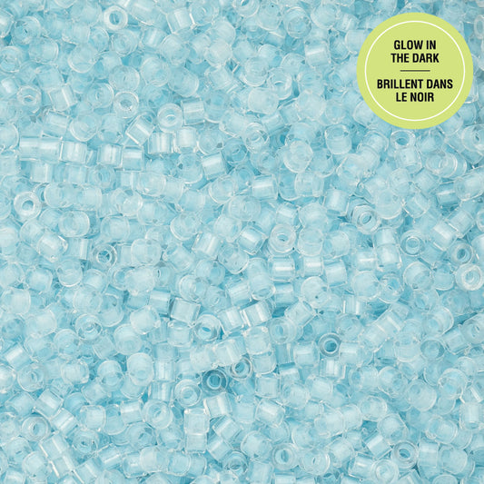 Cylin Bead - 11/0 - Glow in Dark - Sky (25g)