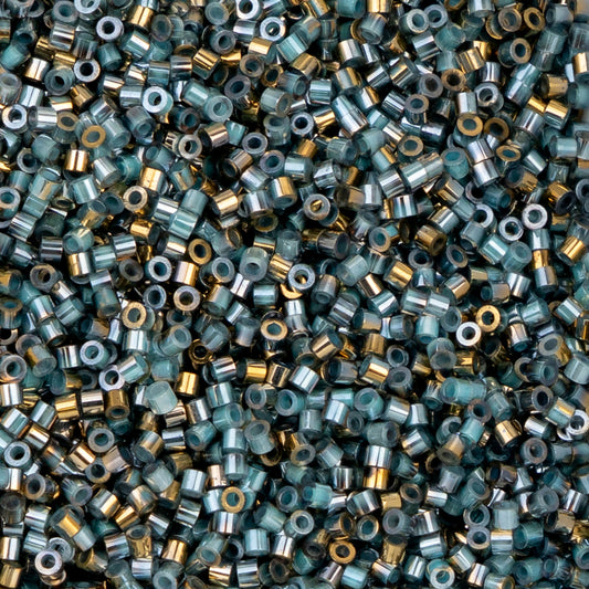 Cylin Bead - 11/0 - Gilded Halo Crystal Aqua (25g)