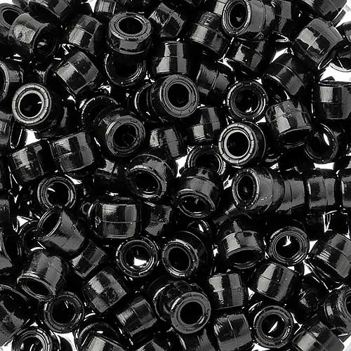 Acrylic - 6mm Mini Crow Beads - Opaque Black (1000pcs)