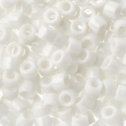 Acrylic - 6mm Mini Crow Beads - Opaque White (1000pcs)