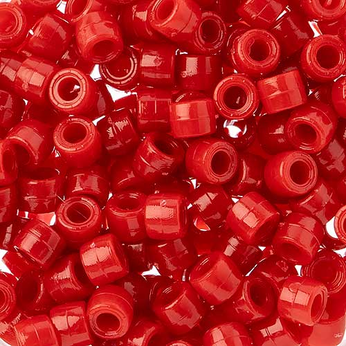 Acrylic - 6mm Mini Crow Beads - Opaque Red (1000pcs)