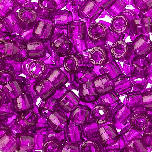 Acrylic - 6mm Mini Crow Beads - Transparent Amethyst (1000pcs)
