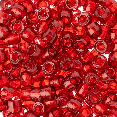 Acrylic - 6mm Mini Crow Beads - Transparent Ruby (1000pcs)