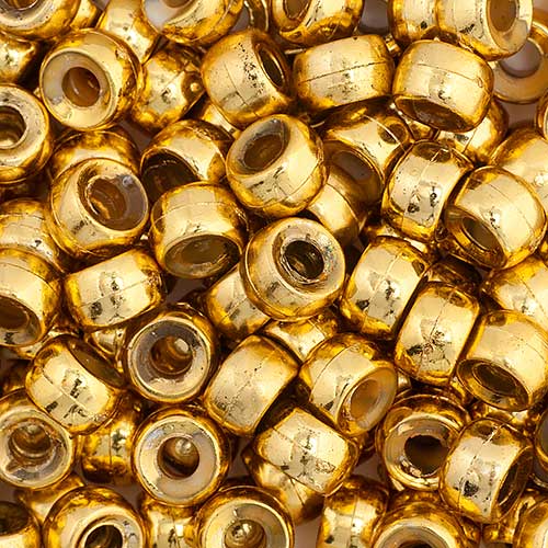 Acrylic - 6mm Mini Crow Beads - Gold (500pcs)