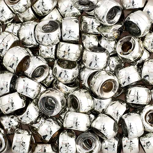 Acrylic - 6mm Mini Crow Beads - Silver (500pcs)