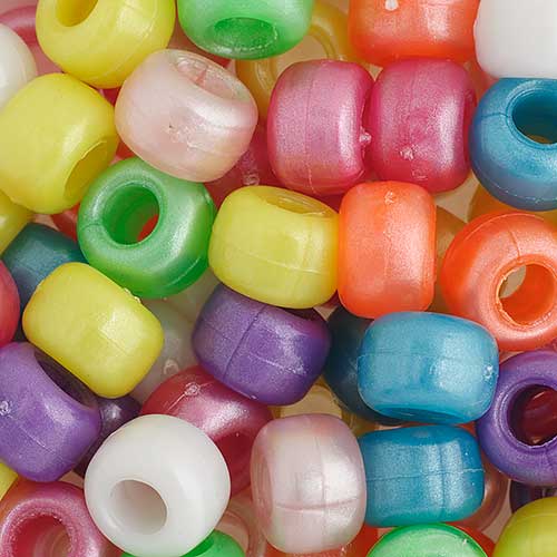 Acrylic - 9mm - Crow Beads - Pearl Multi Mix (1000pcs)