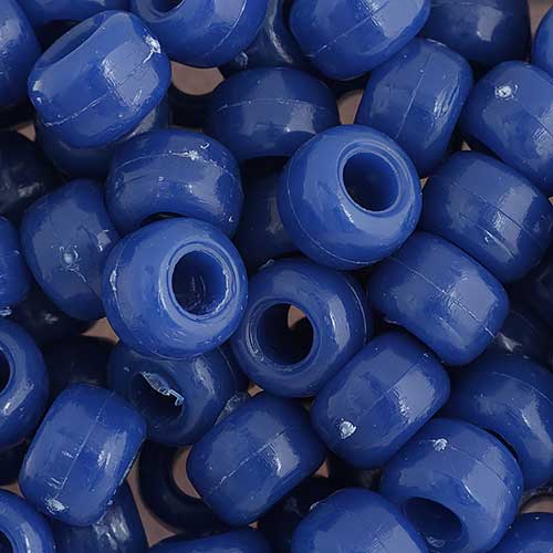 Acrylic - 9mm Crow Beads - Opaque Blue (1000pcs)
