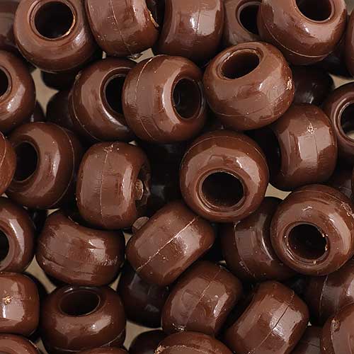 Acrylic - 9mm Crow Beads - Opaque Brown (1000pcs)
