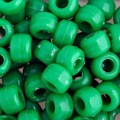 Acrylic - 9mm Crow Beads - Opaque Green (1000pcs)