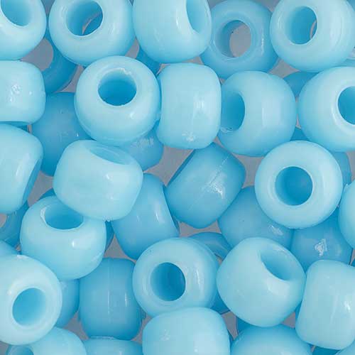 Acrylic - 9mm Crow Beads - Opaque Light Blue (1000pcs)