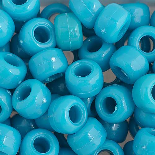 Acrylic - 9mm Crow Beads - Opaque Turquoise (1000pcs)