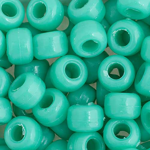 Acrylic - 9mm Crow Beads - Opaque Light Turquoise (1000pcs)