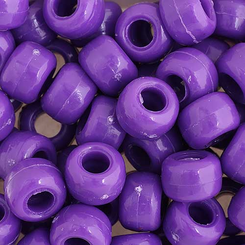 Acrylic - 9mm Crow Beads - Opaque Purple (1000pcs)