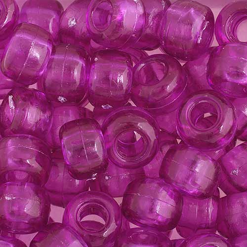 Acrylic - 9mm Crow Beads - Transparent Dark Amethyst (1000pcs)
