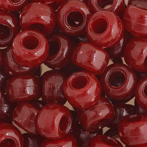 Acrylic - 9mm Crow Beads - Opaque Burgundy (1000pcs)