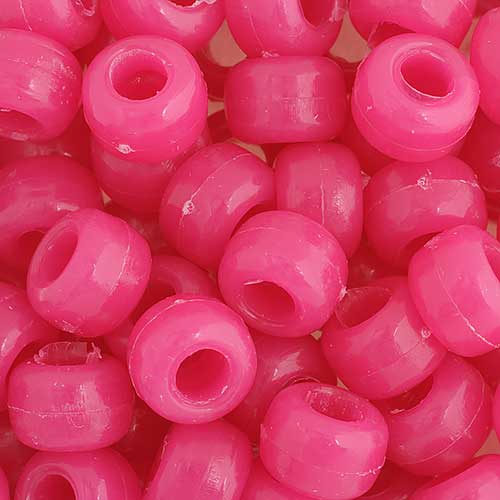 Acrylic - 9mm Crow Beads - Opaque Light Cerise (1000pcs)