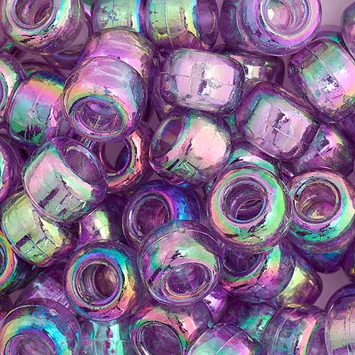 Acrylic - 9mm Crow Beads - Transparent Light Amethyst Iris (1000pcs)
