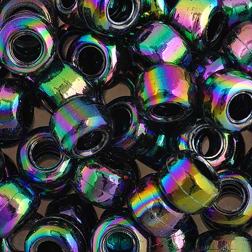 Acrylic - 9mm Crow Beads - Opaque Black Iris (1000pcs)