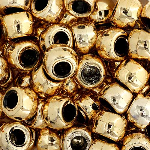 Acrylic - 9mm Crow Beads - Metallic Gold (1000pcs)