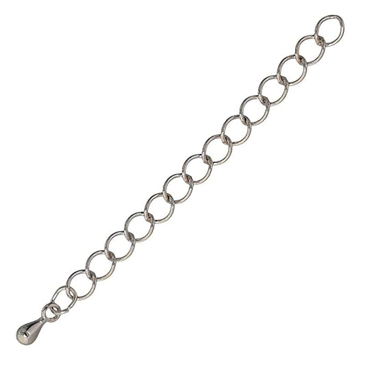 Chain Extender -  with Droplet - Rhodium Plated (2)