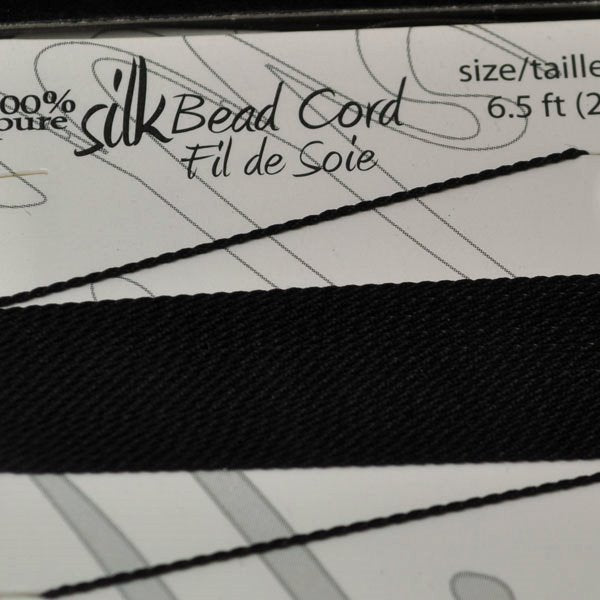 Silk Thread - #2 Dazzle-It Silk Thread / Needle - Black (2 m)