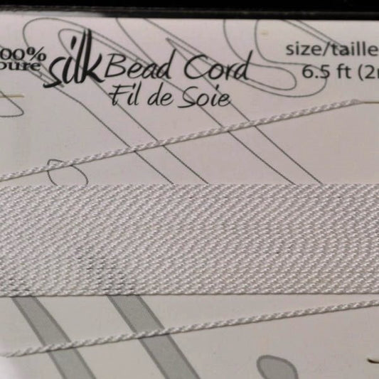 Silk Thread - #2 Dazzle-It Silk Thread / Needle - White (2 m)