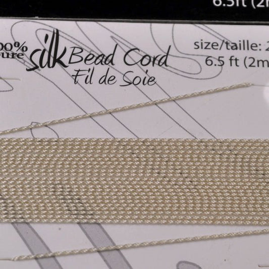 Silk Thread - #2 Dazzle-It Silk Thread / Needle - Beige (2 m)