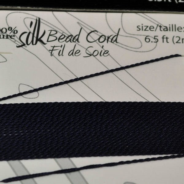 Silk Thread - #2 Dazzle-It Silk Thread / Needle - Navy Blue (2 m)