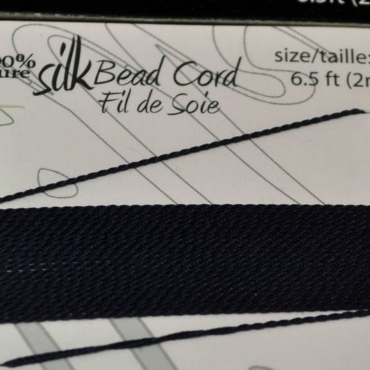 Silk Thread - #2 Dazzle-It Silk Thread / Needle - Navy Blue (2 m)