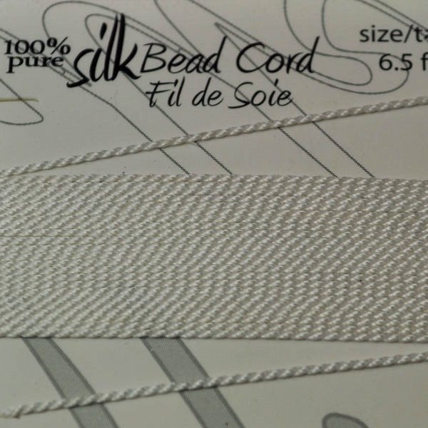 Silk Thread - #4 Dazzle-It Silk Thread / Needle - White (2 m)