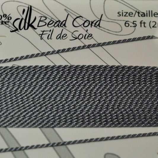 Silk Thread - #4 Dazzle-It Silk Thread / Needle - Grey (2 m)