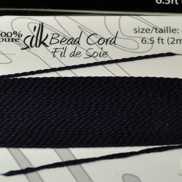 Silk Thread - #4 Dazzle-It Silk Thread / Needle - Navy Blue (2 m)