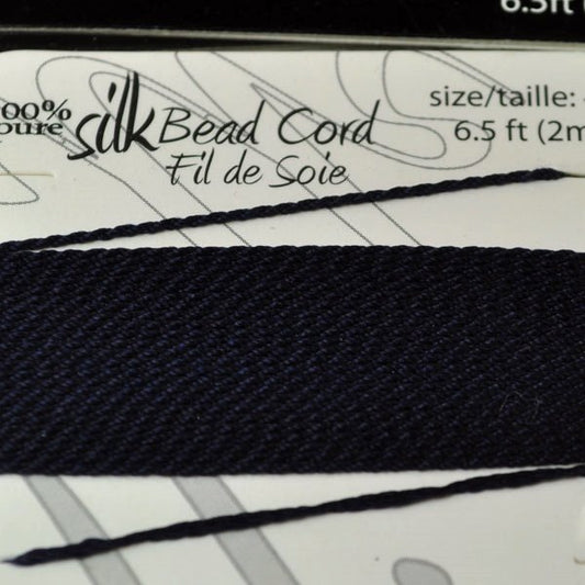 Silk Thread - #4 Dazzle-It Silk Thread / Needle - Navy Blue (2 m)