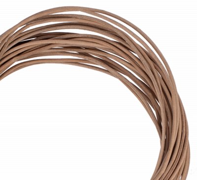 Stringing - 1mm Round Leather Cord - Natural (5 yards)